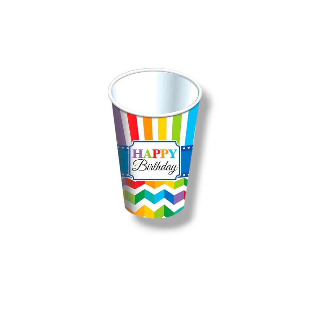 Vaso 9oz Bright Birthday C/8