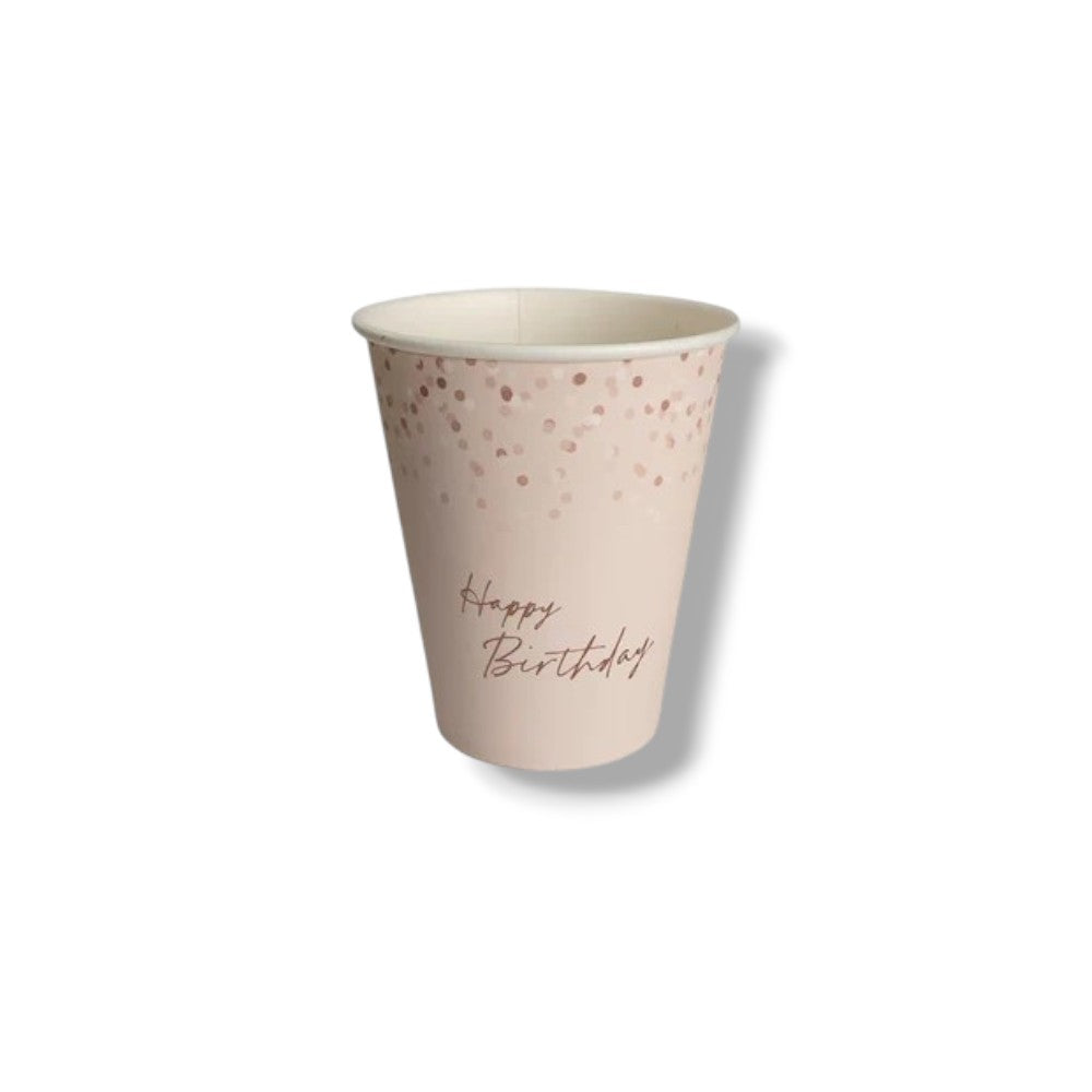 9oz Happy Birthday Rose Foil Glass C/8
