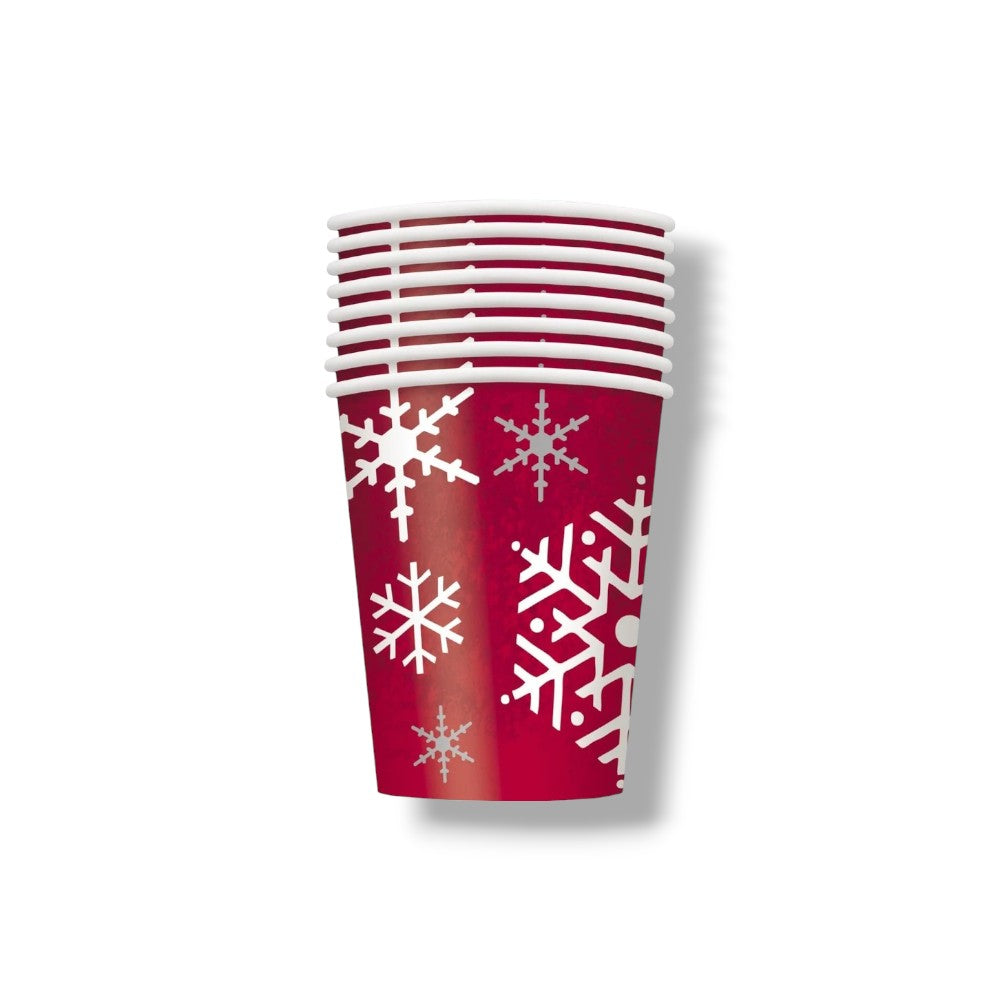 Vaso 9 Oz Rojo Holiday C/8