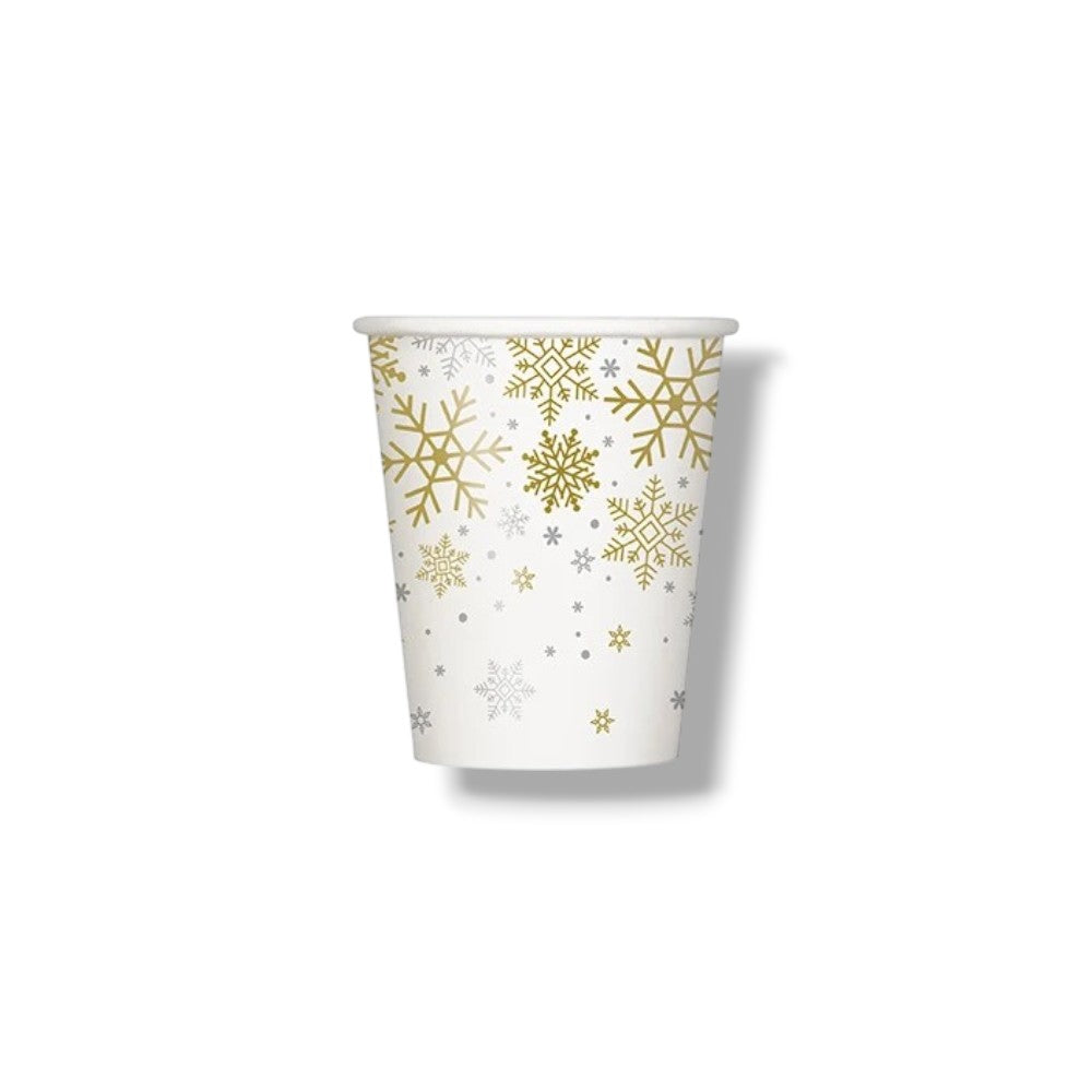 Vaso 9 Oz Silver & Gold Holiday C/8