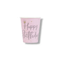 Vaso 9oz Swan Birthday pink c/8