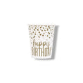 Vaso Confetti Gold Birthday C/8