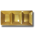 Charola Rectangular Con Division Oro  C/3