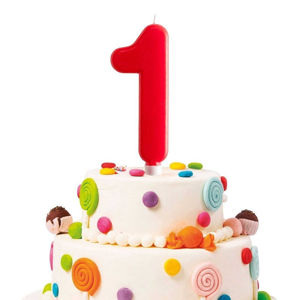 Jumbo Candle Number Red 1 C/1