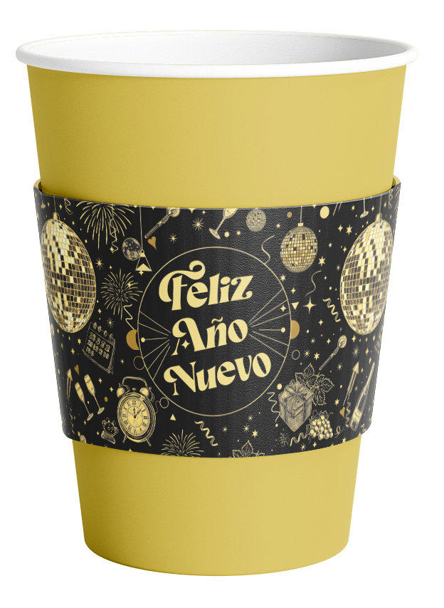 Mangas Para Vaso Feliz Año Nuevo C/8