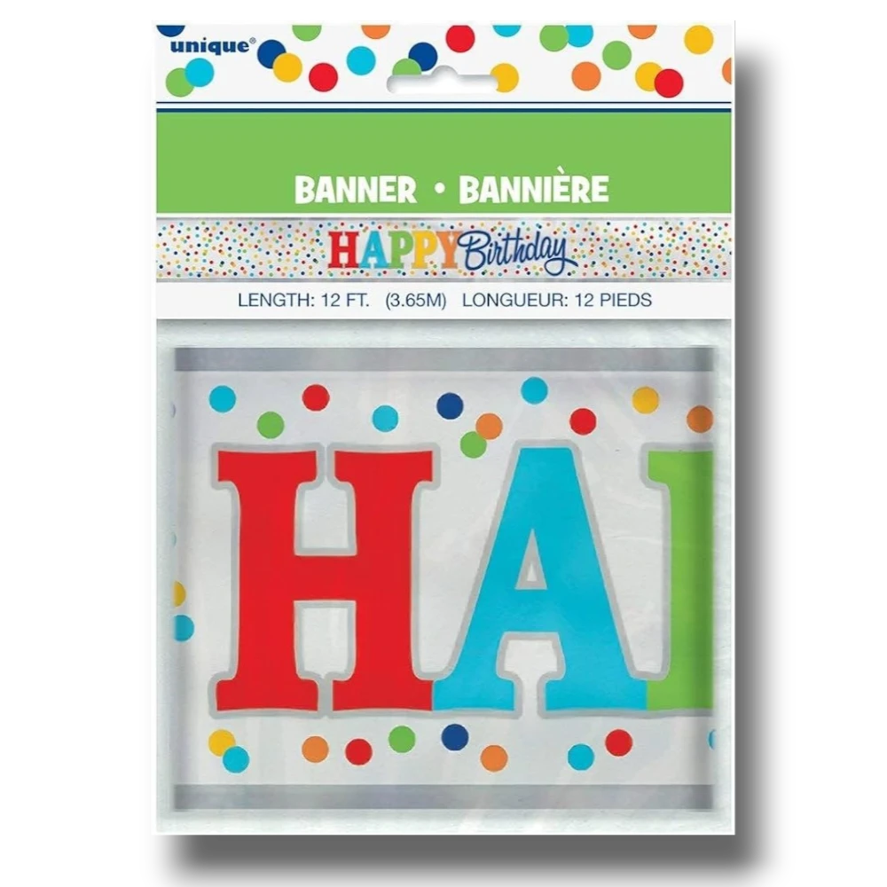 Banner Happy Birthday Puntos C/1