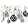 Swirl Decorations HBD 30s Sparkling Celebration C/12