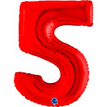 40" Balloon Number 5 Red