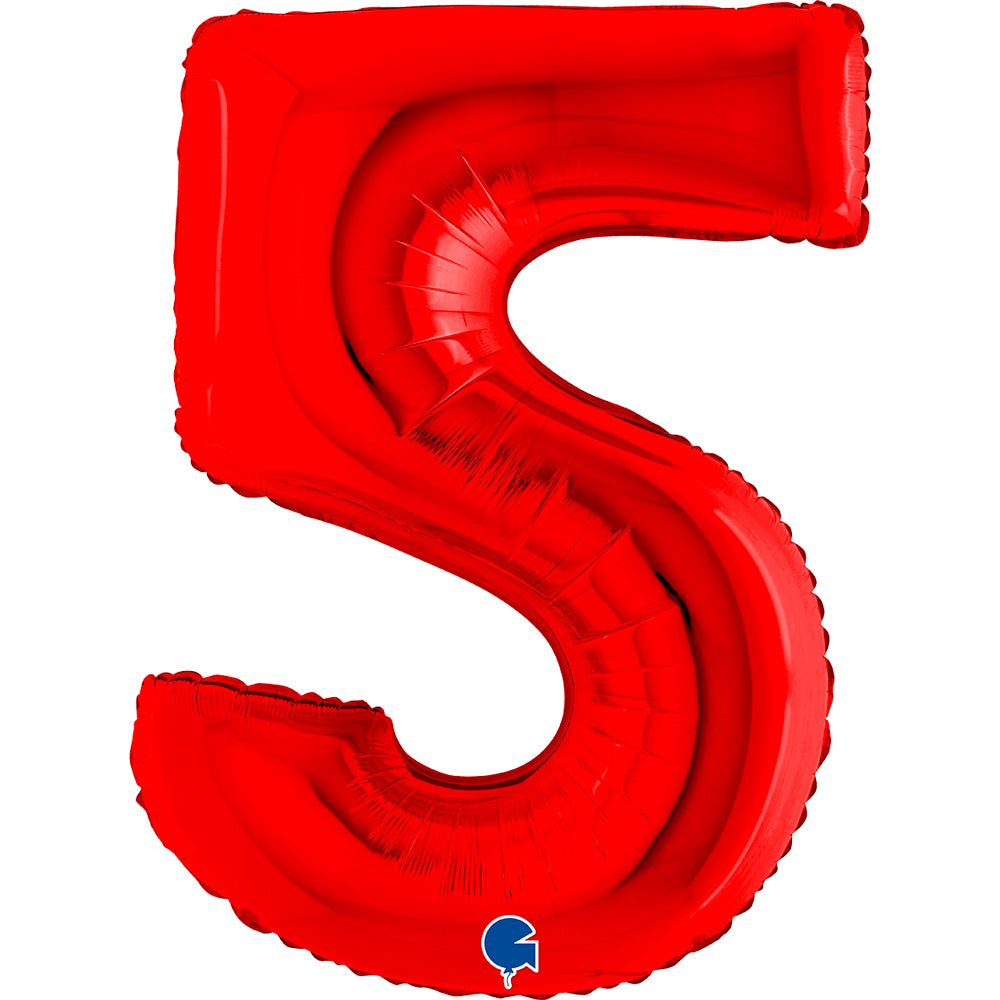 Globo 40" Numero 5 Red