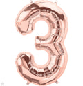 Globo 14" Numero 3 Oro Rosa C/1