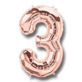 Globo 14" Numero 3 Oro Rosa C/1