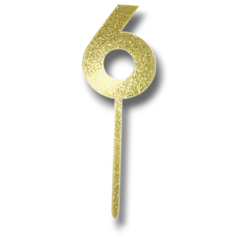 Cake Topper Numero 6 C/1