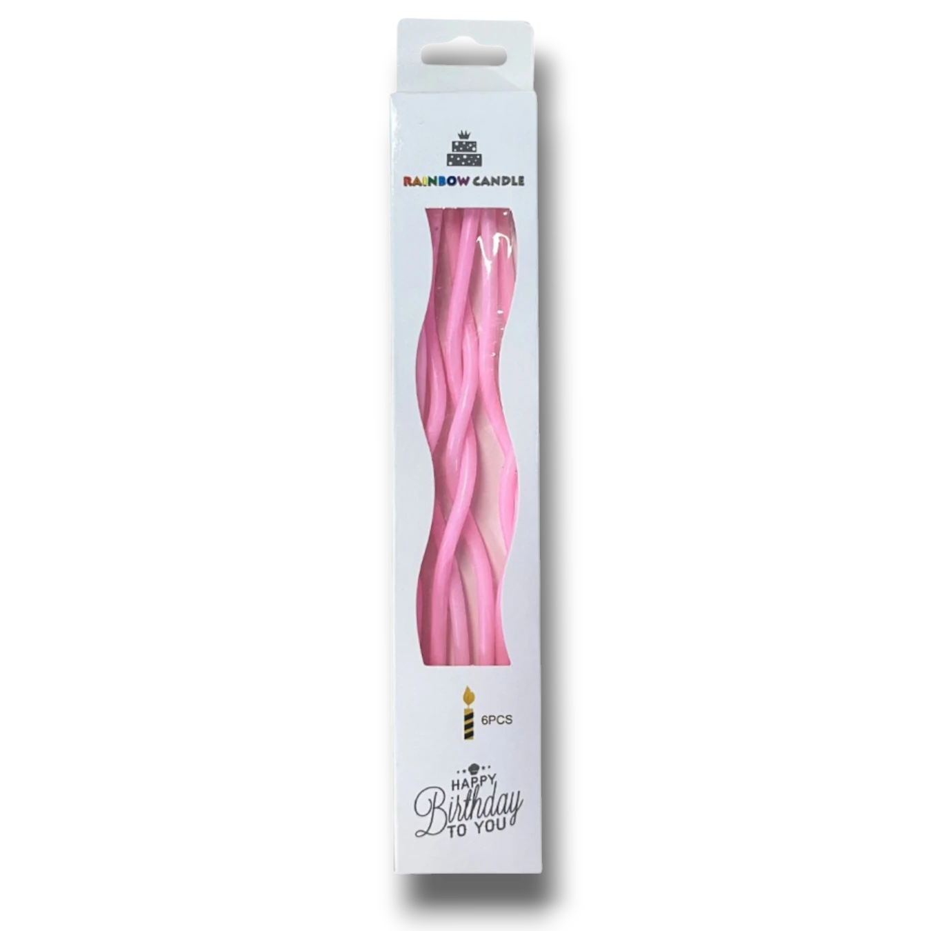 Curved Pink Candles C/6
