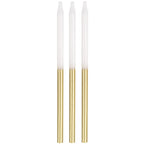 Velas Largas Dorado / Blanco C/12