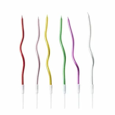 Vela Curva en Espiral Colores C/6