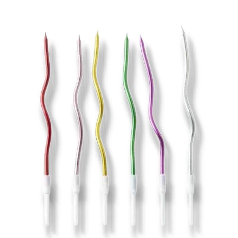 Vela Curva en Espiral Colores C/6