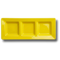 Charola Rectangular Con Division Amarillo Brillante  C/3