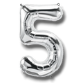 14" Balloon Number 5 Silver C/1