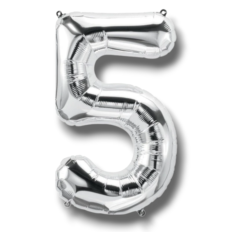14" Balloon Number 5 Silver C/1
