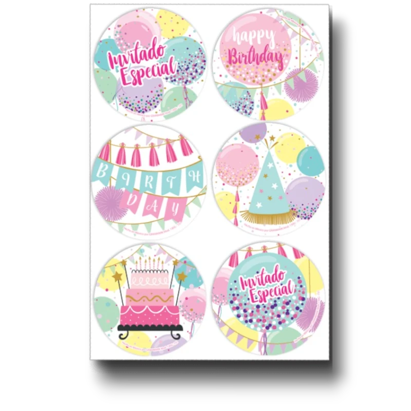 Happy Birthday Sweet Balloons Badge C/24