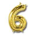 Globo 14" Numero 6 Oro C/1