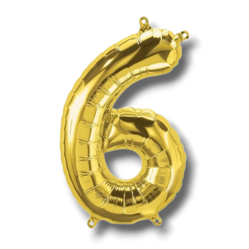 Globo 14" Numero 6 Oro C/1