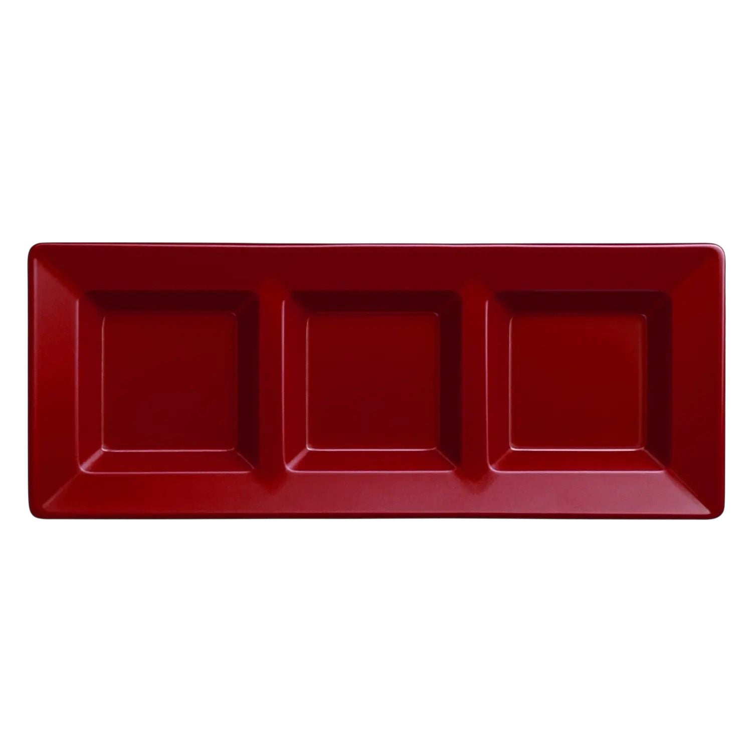 Charola Rectangular Con Division Rojo C/3
