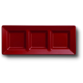 Charola Rectangular Con Division Rojo C/3