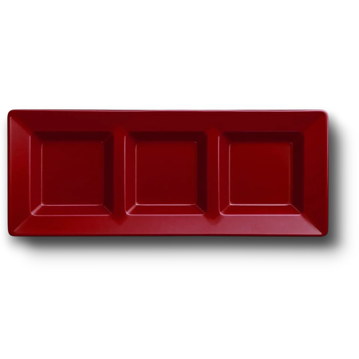 Charola Rectangular Con Division Rojo C/3