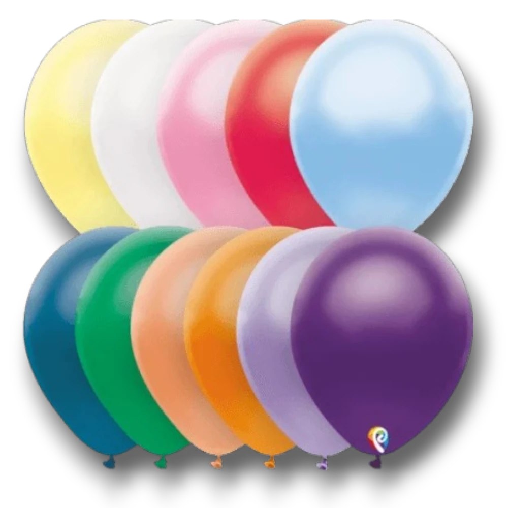 Bag of 12" Assorted Pearl Plain Balloons (50 count)