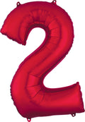 Balloon 36" Number 2 Red C/1