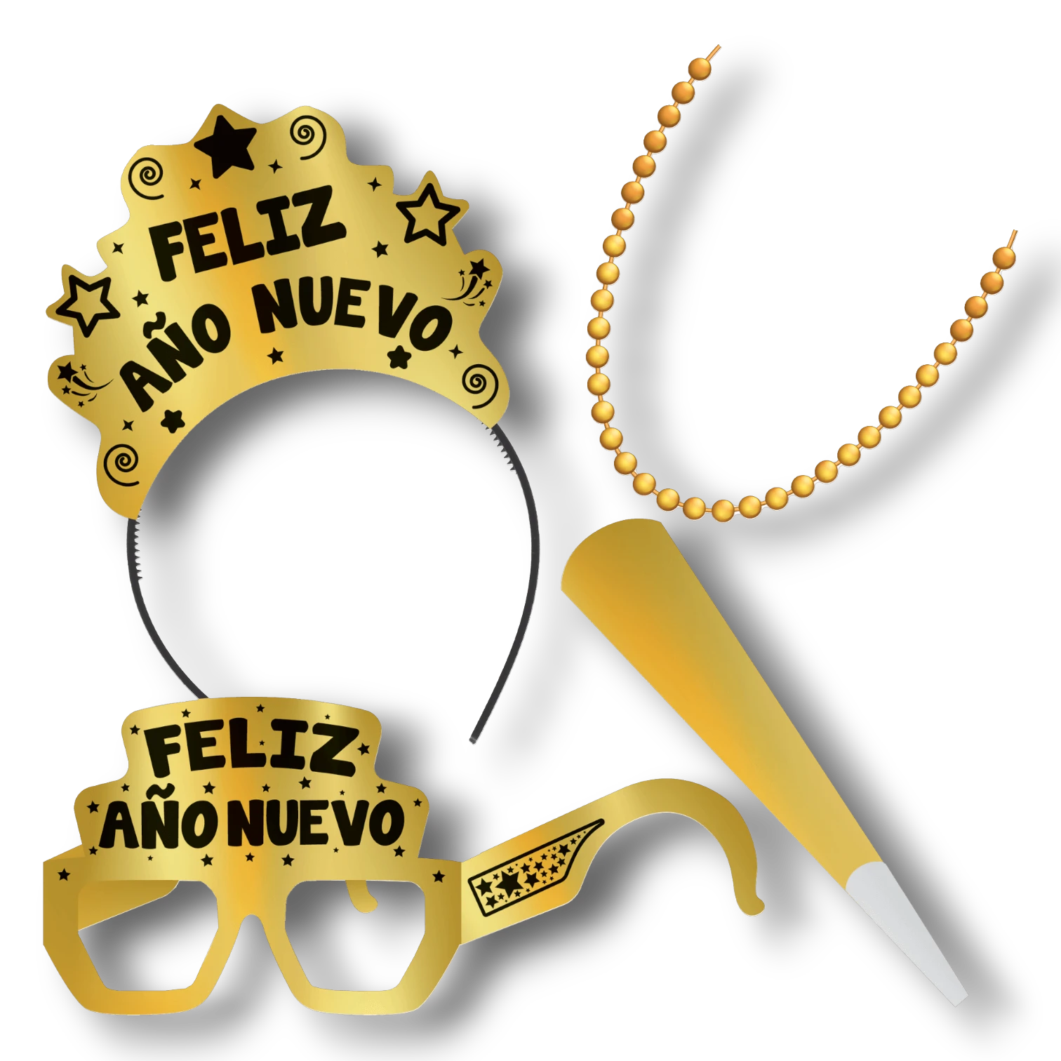 Kit Para Mujer Oro Happy New Year Para 1 Persona