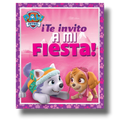 Invitacion Paw Patrol Niña C/6