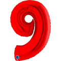 Globo 40" Numero 9 Red