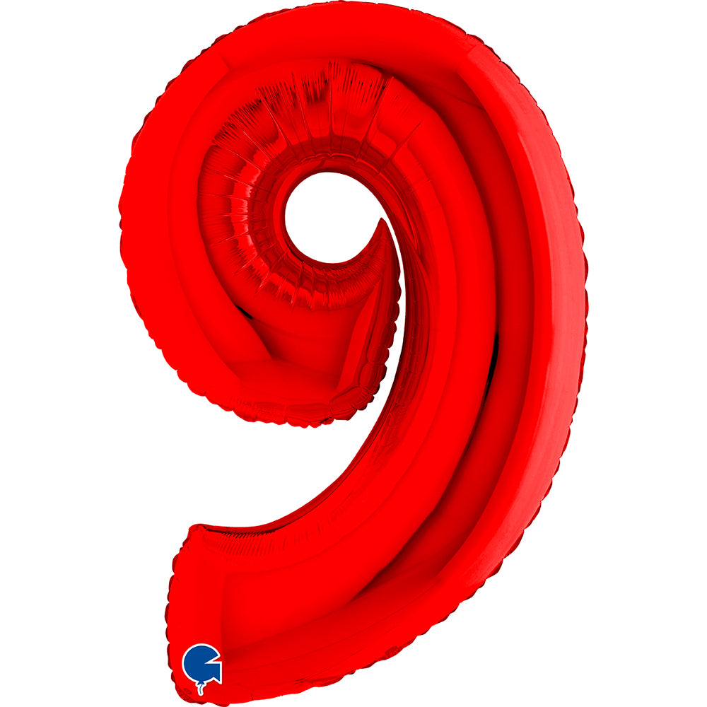 Globo 40" Numero 9 Red