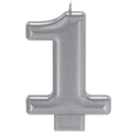 Silver Number 1 Candle C/1