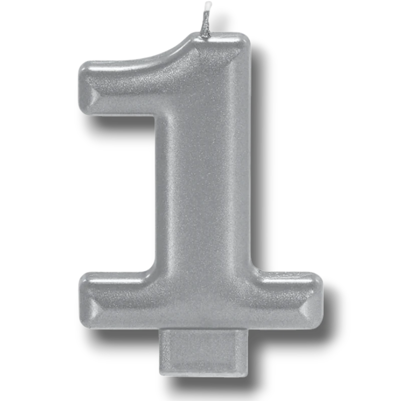 Silver Number 1 Candle C/1