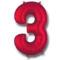 Balloon 36" Number 3 Red C/1