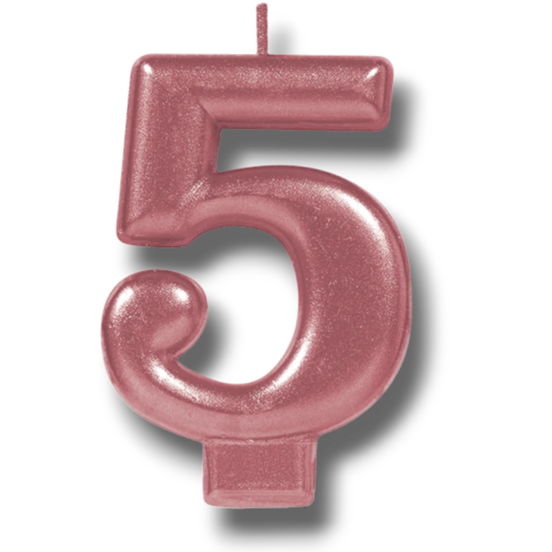 Rose Gold Number Candle 5 C/1