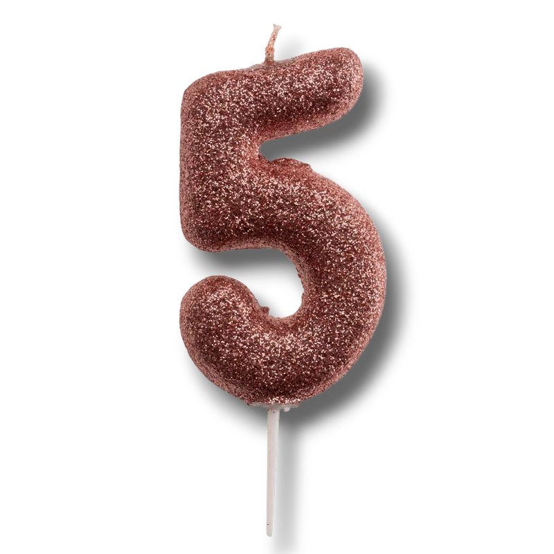 Rose Gold Candle Number 5 C/1