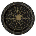 Plate 9" Black &amp; Gold Spider Web C/8