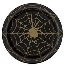 Plato 9" Black & Gold Spider Web C/8