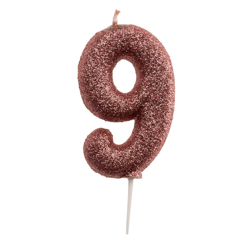 Vela Oro Rosa Número 9 C/1