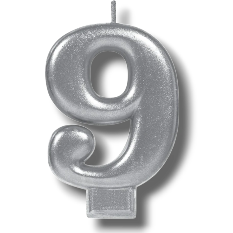 Silver Number 9 Candle C/1