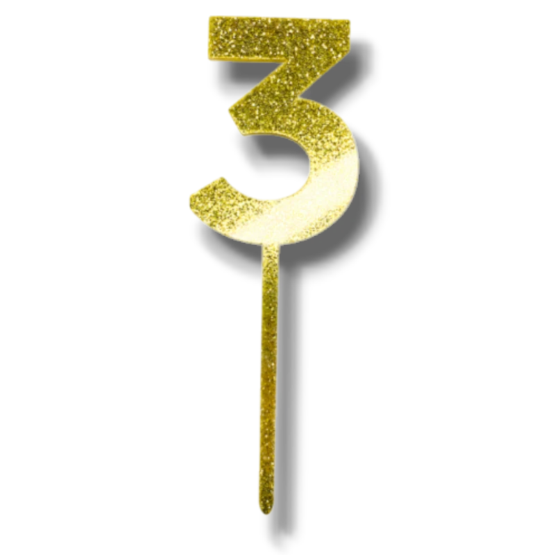 Cake Topper Numero 3 C/1