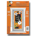 Cartel de puerta PartyStore para Halloween con diseño de calavera, calabazas y fantasmas en plástico resistente