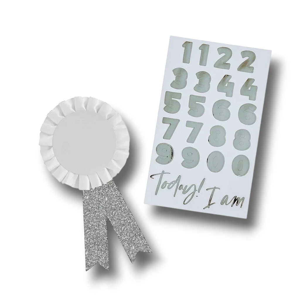 Birthday Badge Silver Customizable C/1