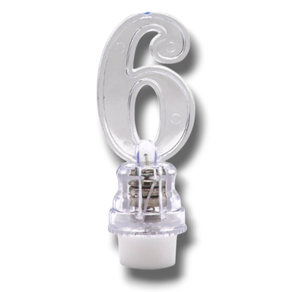 Vela Led Numero 6 C/1