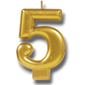 Vela Numero Dorado 5 C/1