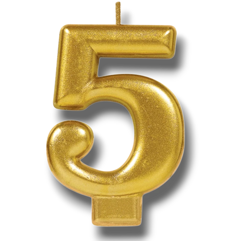 Golden Number 5 Candle C/1